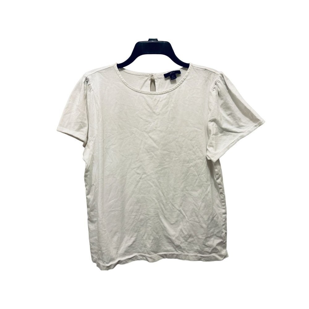 J.CREW Cotton Tee White Crewneck Short Sleeves Size Med